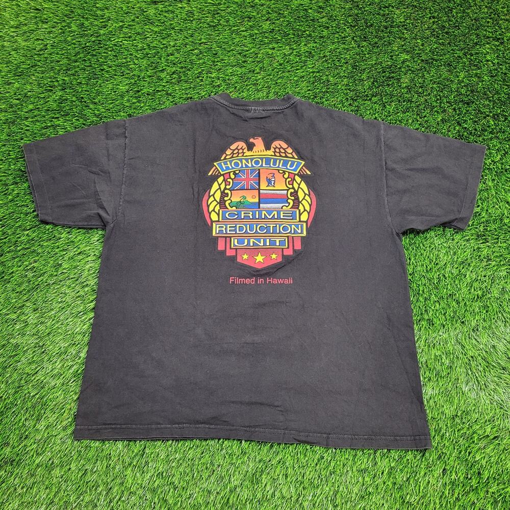 VTG  90s "Honolulu CRU" TV Show Film Crew T-Shirt XL Hanes Heavyweight Tag